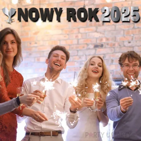 xx baner nowy rok 2025 srebrny metalik