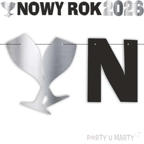 xx baner nowy rok 2026 sreb metalik