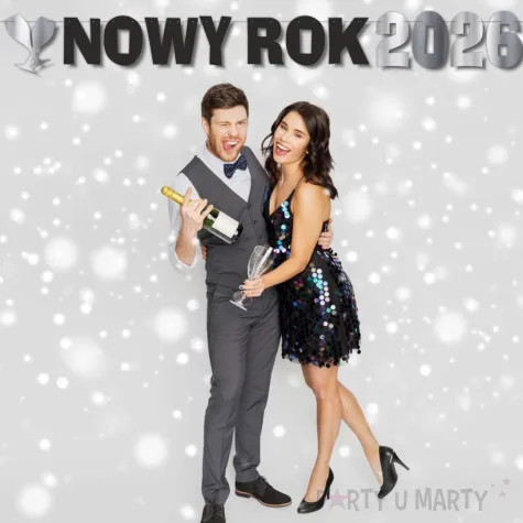 xx baner nowy rok 2026 sreb metalik