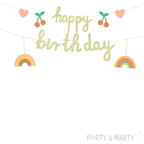 xx baner papierowy happy birthday mix 100x18 cm