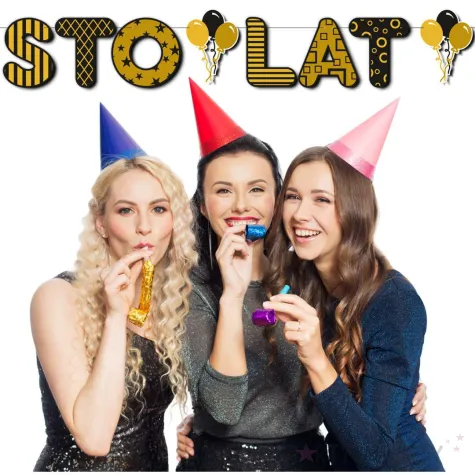 xx baner sto lat zloto czarny