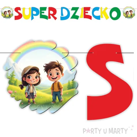 xx baner super dzieciak kolorowe literki