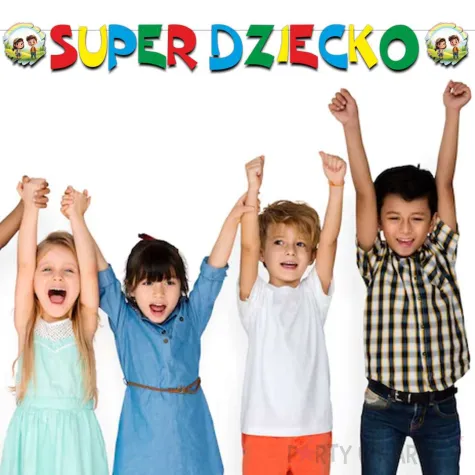 xx baner super dzieciak kolorowe literki