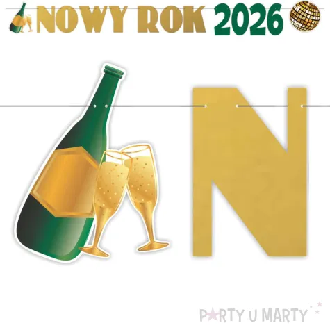 xx baner szampanski nowy rok 2026 zl zielony