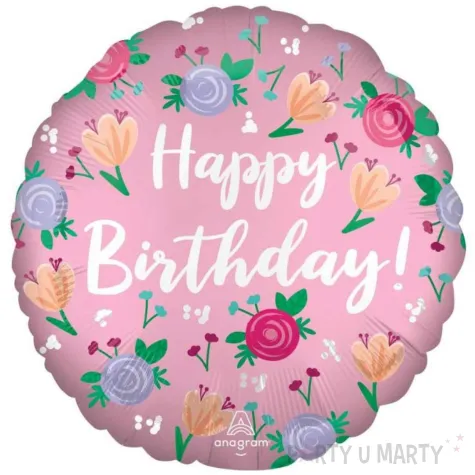 xx bfk balon foliowy 18 happy birthday peony