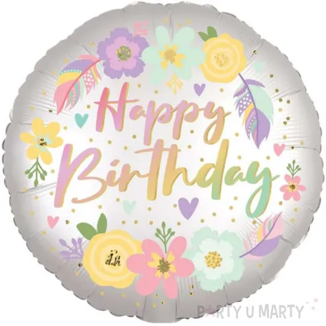 xx bfk balon foliowy 18 ql cir boho bday satin flowers