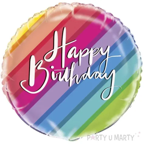 xx bfk balon foliowy 18 rainbow happy birthday