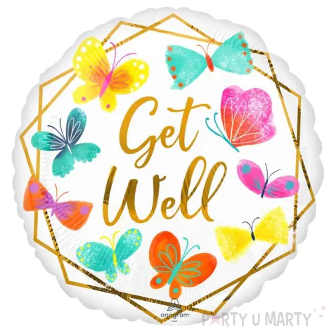 xx bfk balon foliowy 18 shp get well white gold