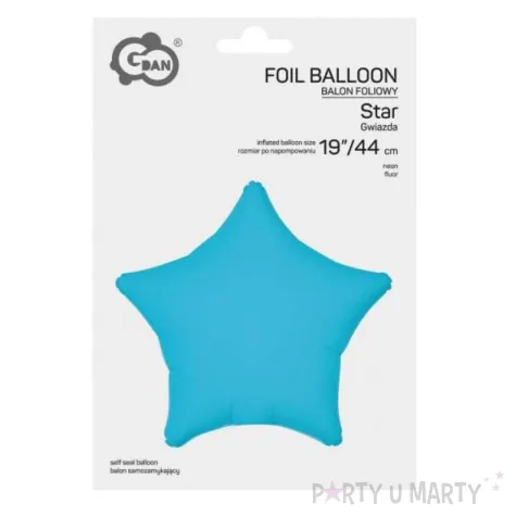 xx bfk balon foliowy gwiazda fluor niebieski 19