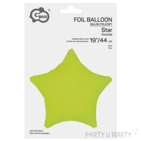 xx bfk balon foliowy gwiazda fluor zolty 19