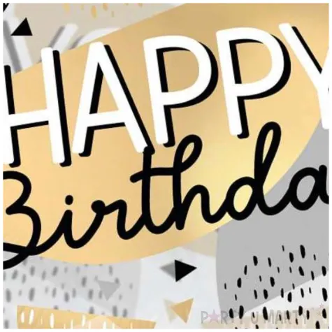 xx bfk balon foliowy happy birthday black gold