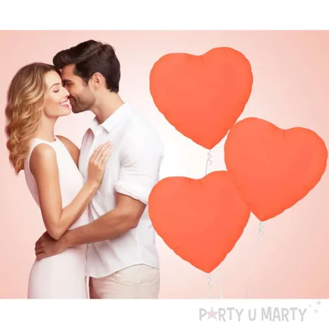 xx bfk balon foliowy serce fluor pomaranczowy 18