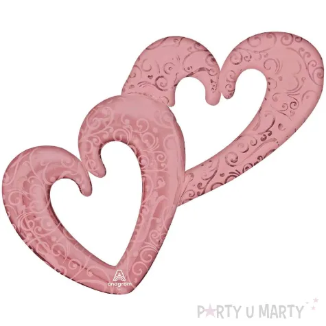 xx bfk balon foliowy zlaczone serca rozowo zloty zapakowany