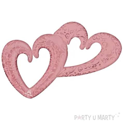 xx bfk balon foliowy zlaczone serca rozowo zloty zapakowany