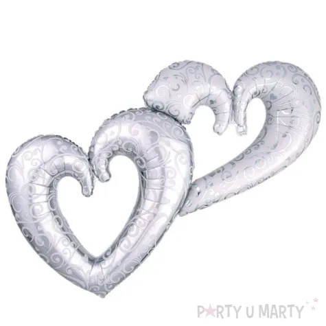 xx bfk balon foliowy zlaczone serca srebrne zapakowany