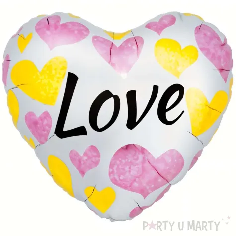 xx bfk balon ibrex hel serce 25 white love pink gold hearts packed