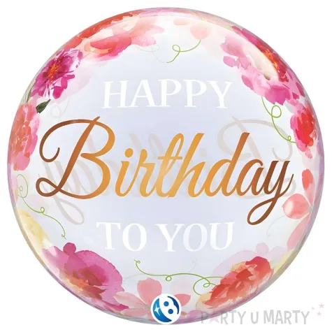 xx bfk balon takara bubble balloon birthday to you pink peonies 22