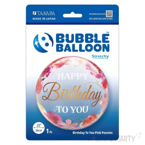 xx bfk balon takara bubble balloon birthday to you pink peonies 22