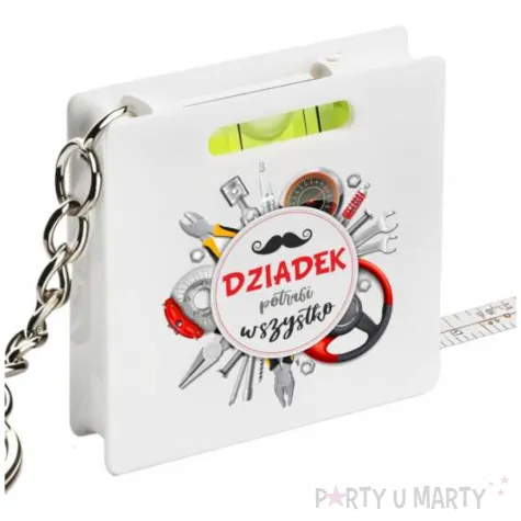 xx brelok z miarka i poziomica dla dziadka