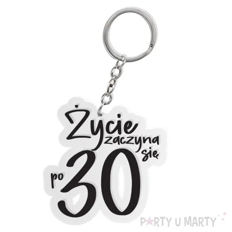 xx brelok zycie zaczyna sie po 30 czarny