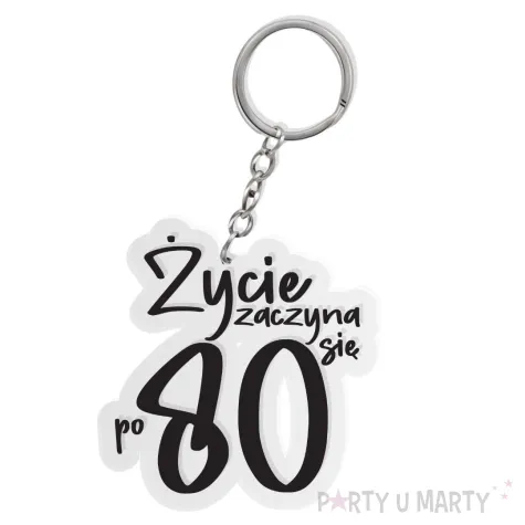 xx brelok zycie zaczyna sie po 80 czarny