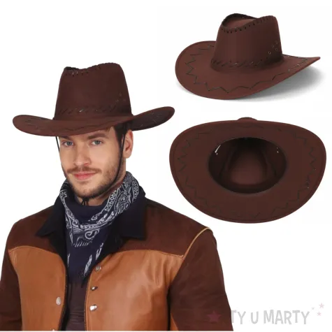 xx brown synthetic leather cowboy hat
