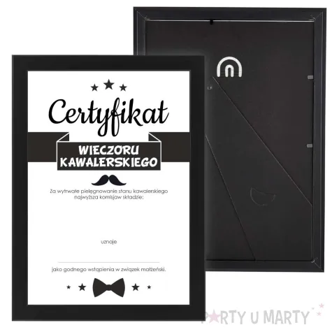 xx certyfikat wieczoru kawalerskiego