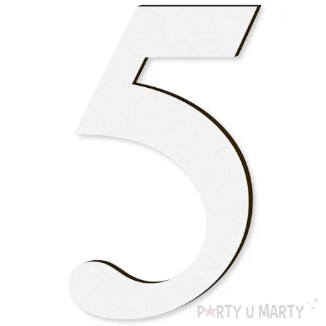 xx cyfra laminowana times 5 bialy rozm l