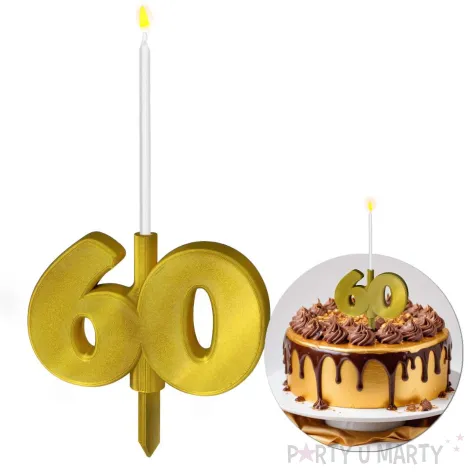 xx cyfra pod swieczke tort liczba 60 zlota