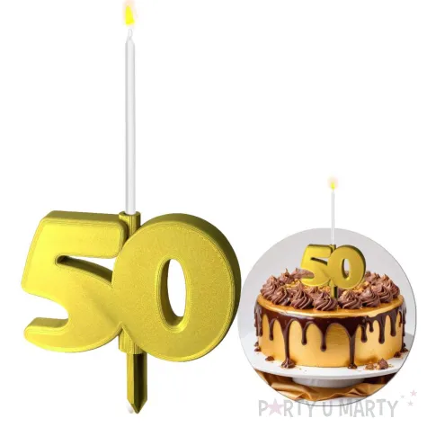 xx cyfra pod wieczke na tort liczba 50 zlota