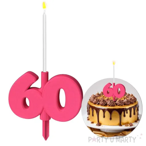 xx cyfra pod wieczke na tort liczba 60 rozowy