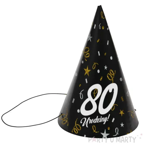 xx czapeczki papierowe 80 urodziny glamour birthday