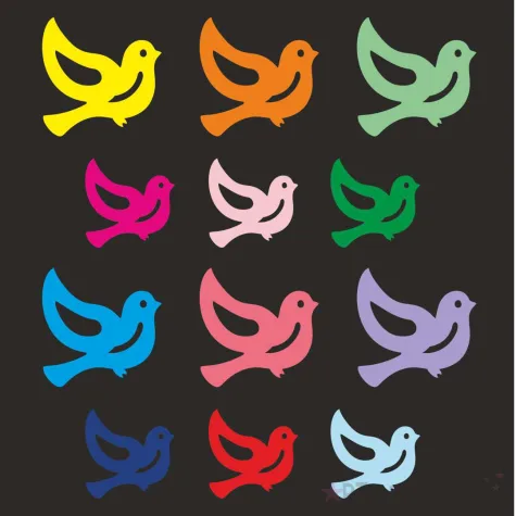 xx dek kart wiosna ptaszki mix 12 szt i kol