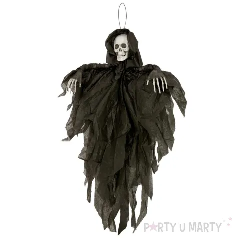 xx dekoracja halloween wiszacy duch szkielet czarny
