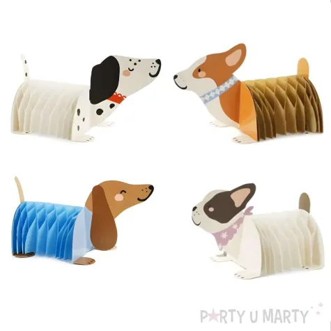 xx dekoracje papierowe honeycomb pieski mix 1 op 4 szt