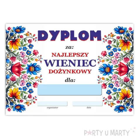 xx dyplom najlepszy wieniec dozynkowy 1