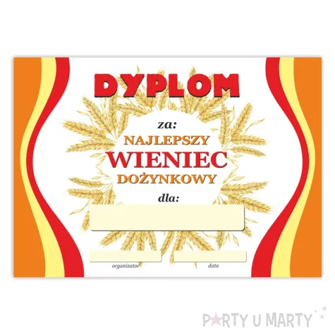 xx dyplom najlepszy wieniec dozynkowy 2
