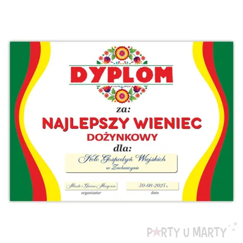 xx dyplom najlepszy wieniec dozynkowy 4