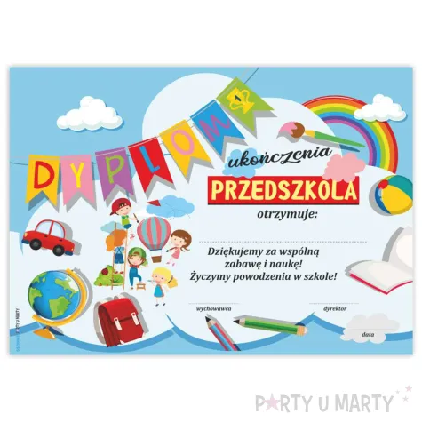 xx dyplom ukonczenia przedszkola 1szt