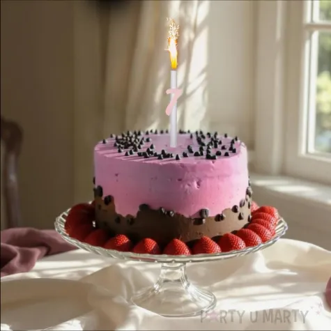 xx fontanna z dekoracja 7 urodziny rozowa pleksa