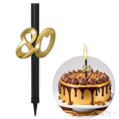 xx fontanna z dekoracja 80 urodziny zlote lust