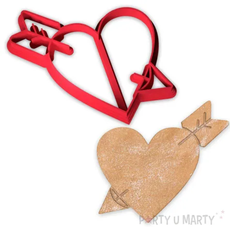 xx foremka walentynkowa serce przebite strzala szczegolowe