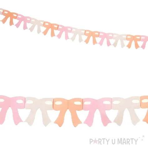 xx girlanda papierowa kokardki mix trzech kolorow 3m