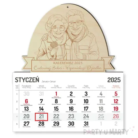 xx kalendarz babci i dziadka hortensja