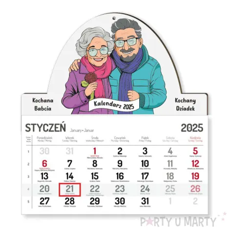 xx kalendarz babci i dziadka hortensja kolor