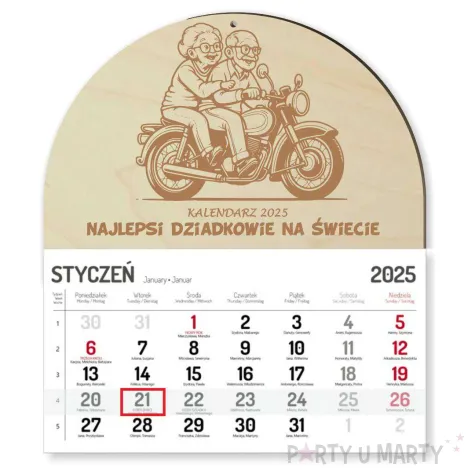 xx kalendarz babci i dziadka motocykl