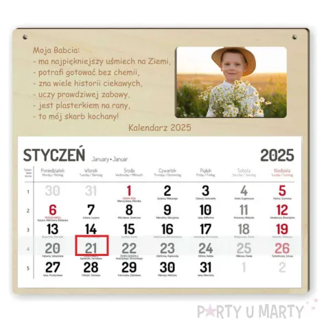 xx kalendarz babci zalety