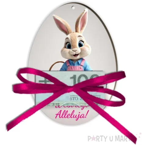 xx karnet na banknot pani krolik i pisanki