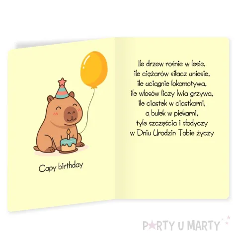 xx kartka okolicznosciowa kapibara