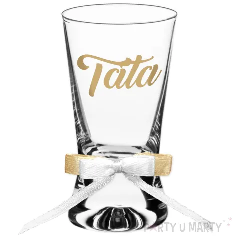 xx kieliszek do wodki tata gold weddig z kokardka